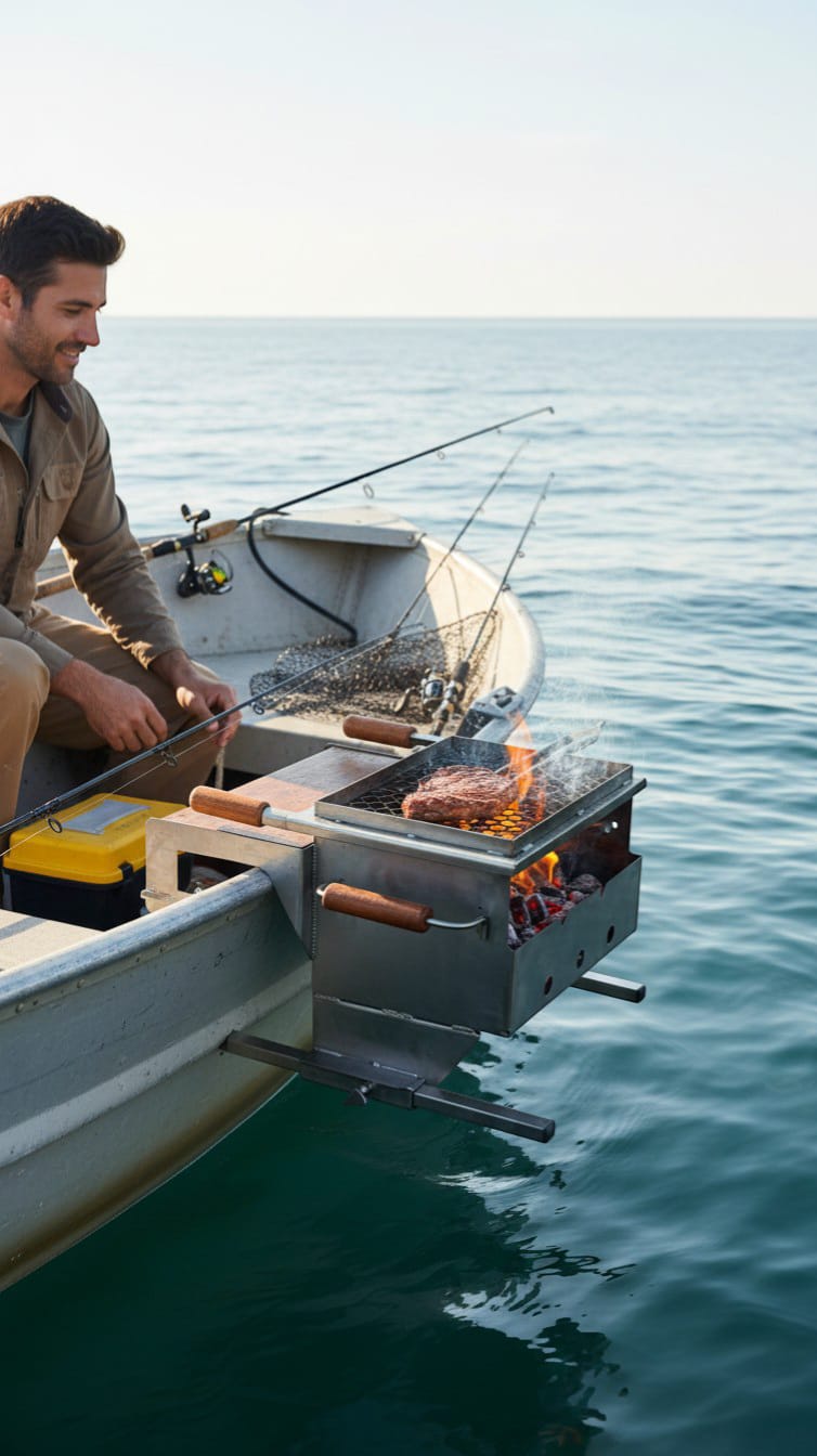 Churrasqueira Portátil em Inox com suporte para Barco - Xingu Discos